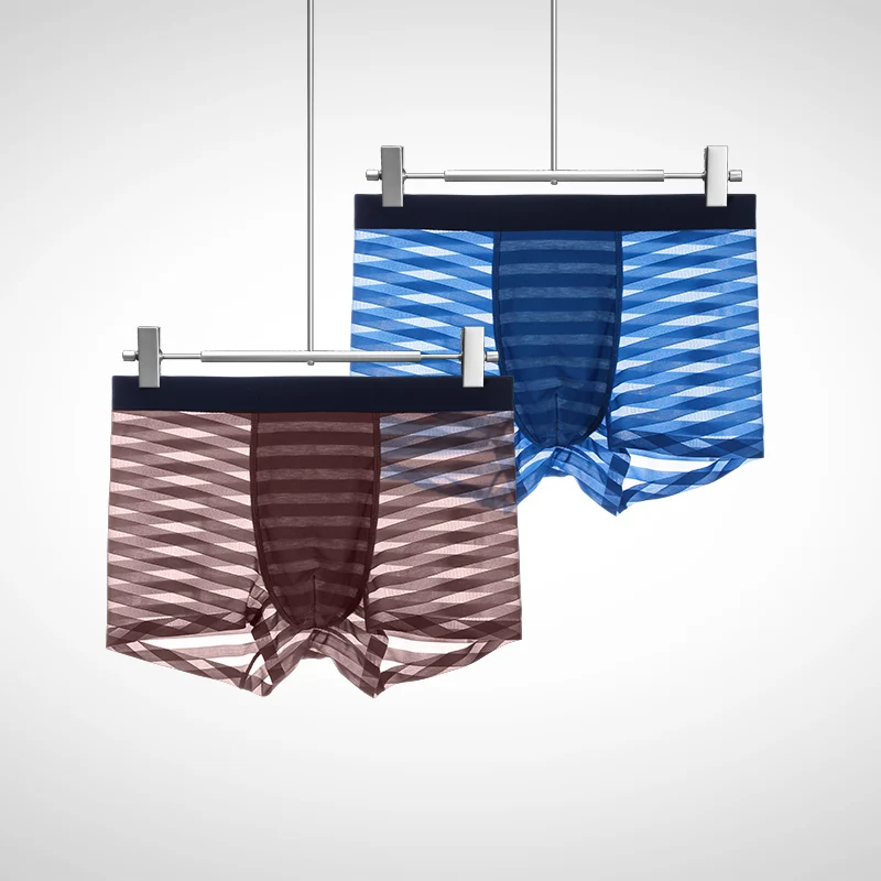 ملابس داخلية للرجال الرجال الحرير الجليد الصيف رقيقة سراويل بوكسر دون أثر مشروط أربعة زوايا تنفس مضاد للجراثيم السراويل رئيس ti