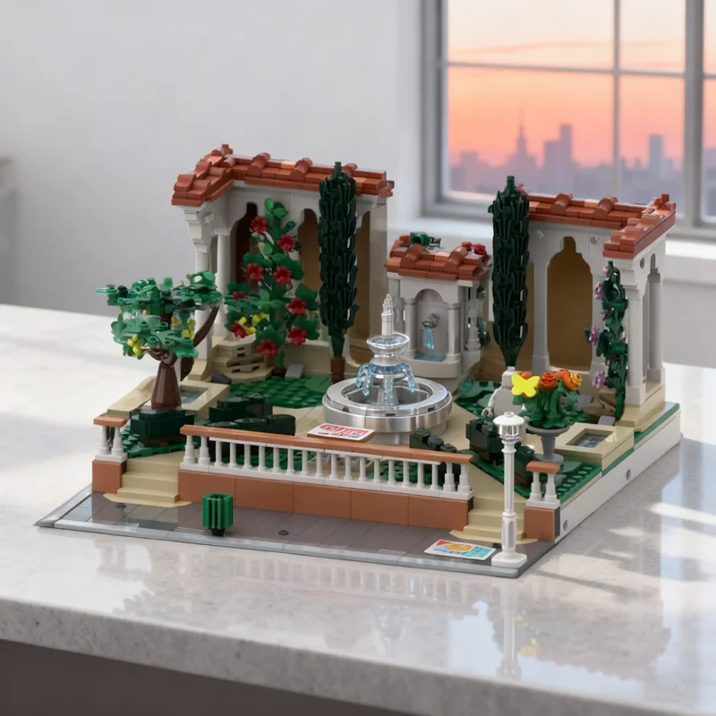 

1407 шт. MOC модульный фондю сад модульная модель здания рождественские подарки блоки игрушки архитектура сборка идея кирпич дети