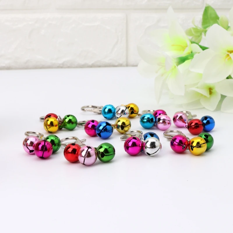 Collar perro con campanas, colgante para Collar mascota, abrazadera langosta, colgante triple campana para perro,