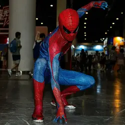 Marvel Amazing Spider-Man Suit with Mask 1:1 3D Pattern Handmade Spiderman Jumpsuit Halloween Cosplay Costume for Adults Gift