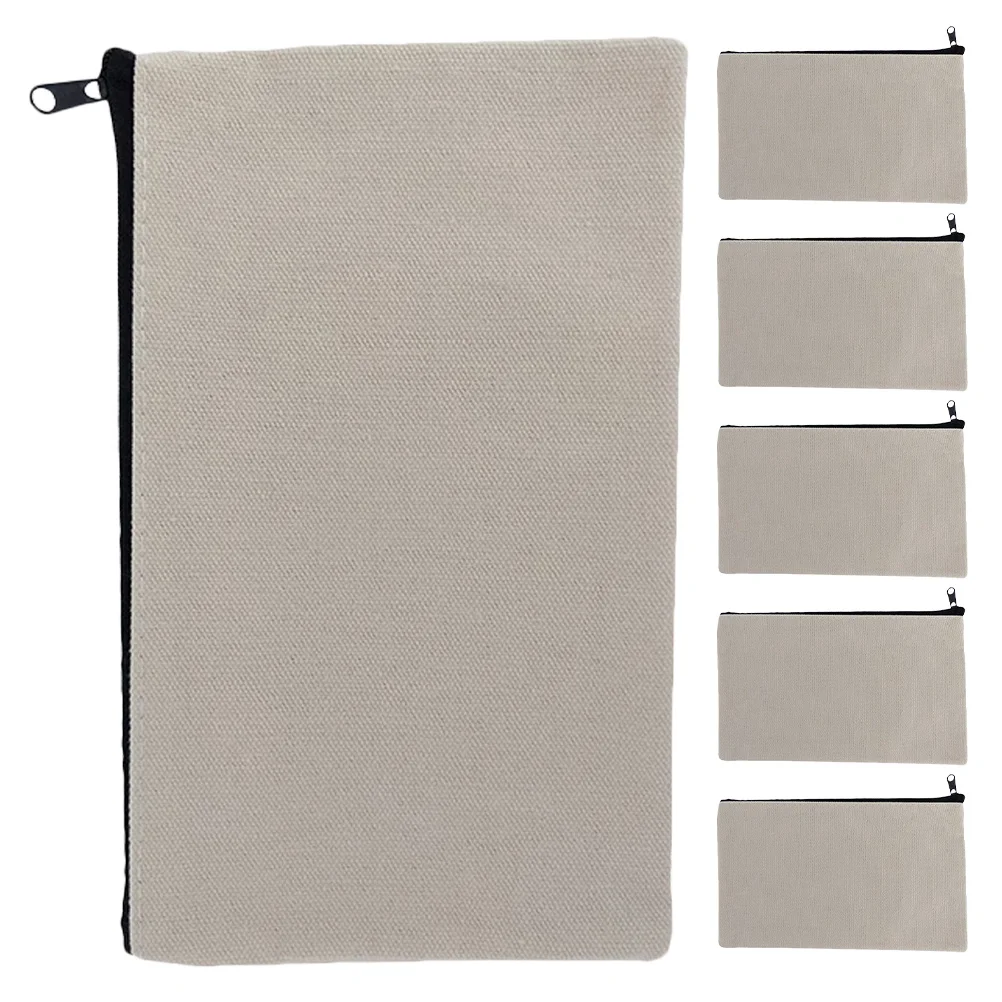 6 قطعة حقيبة أقلام رصاص من القماش الكتابة على الجدران سعة كبيرة بسحاب الحقيبة المحمولة متعددة الوظائف القلم حقيبة للتخزين لمكتب المدرسة