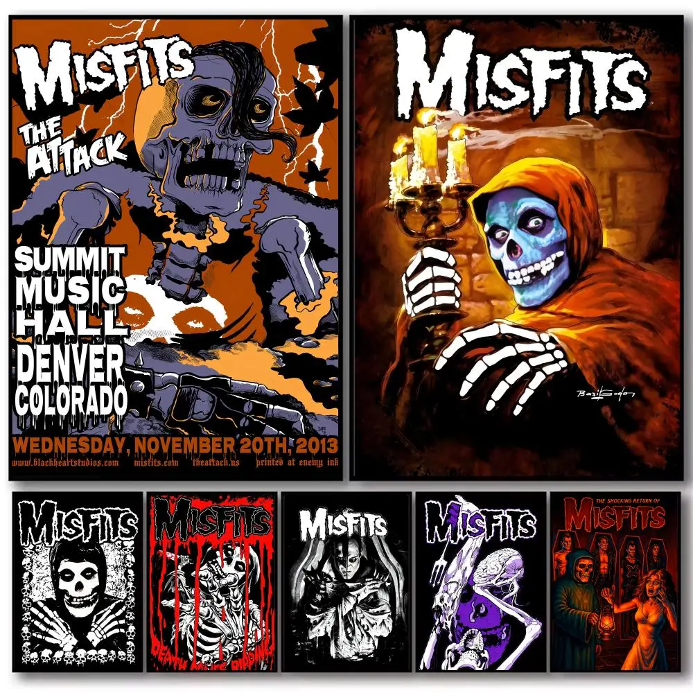Rock Band Album The M-Misfits Poster Decorative Stickers Wall Art Mural Photo Design for Home Living Room Hallway Decor Gift