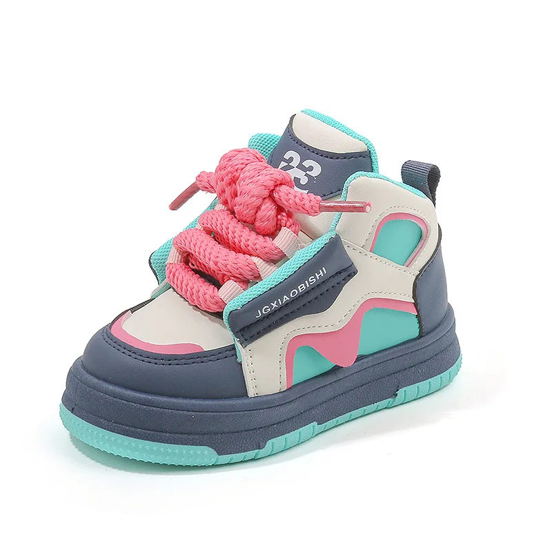 Kinder Sneakers 2024spring Jongens Casual Board Schoenen Hoge Meisjes Broodschoenen Dopamine Baby Dad Schoenen