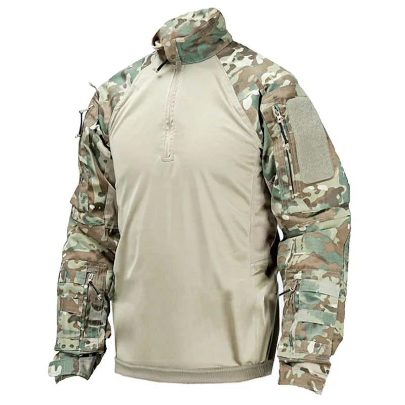 Camicia da combattimento uniforme militare Multicam dell'esercito degli uomini camicia tattica softair manica lunga Paintball abbigliamento da caccia da campeggio