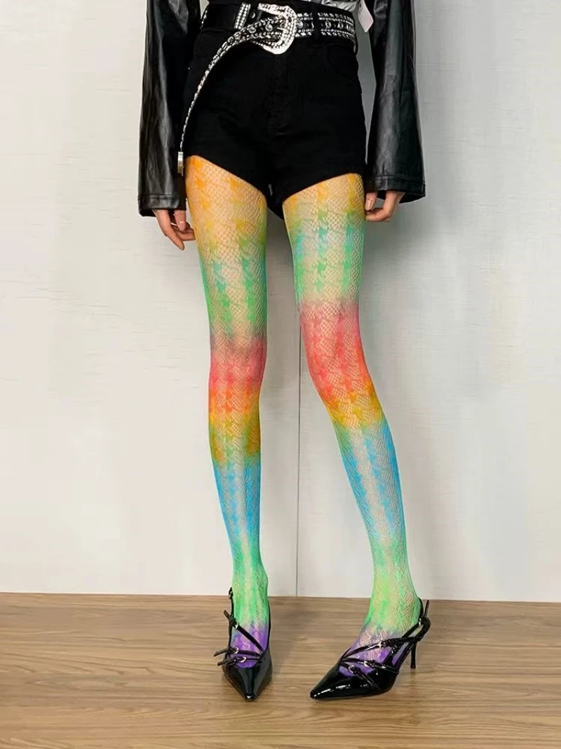 

Women's Colored Leggings Rainbow Stockings Sexy Stretch Leggings 2024 New