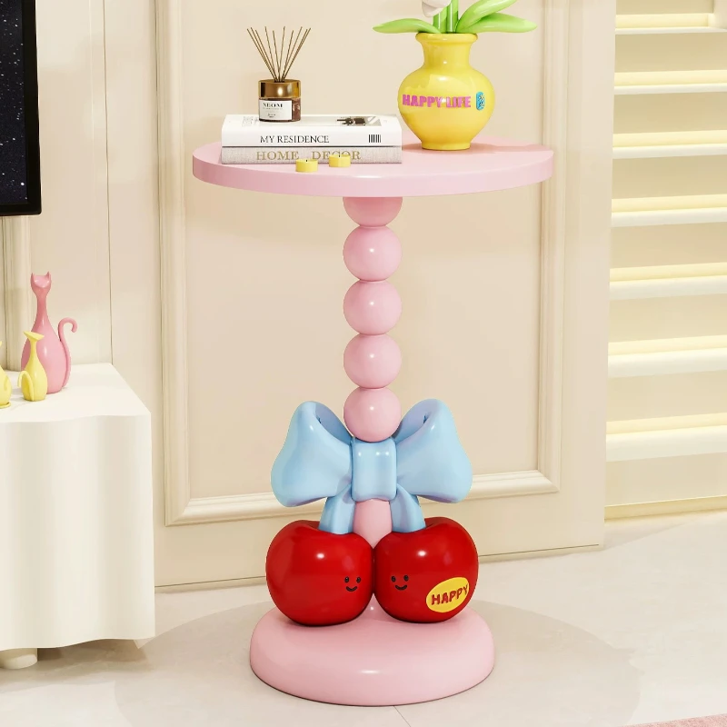 Dopamine Nordic Pink Cute Side Table Modern Coffee Designer Space Saving Small Table Funky Colorful Living Room Furniture