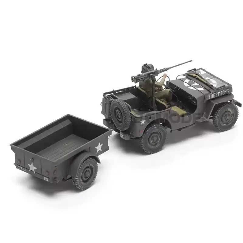 Beginner Friendly Scale Assembly Kit 1/35 TAKOM 2126 American 1/4 Ton Utility Truck and Trailer Model