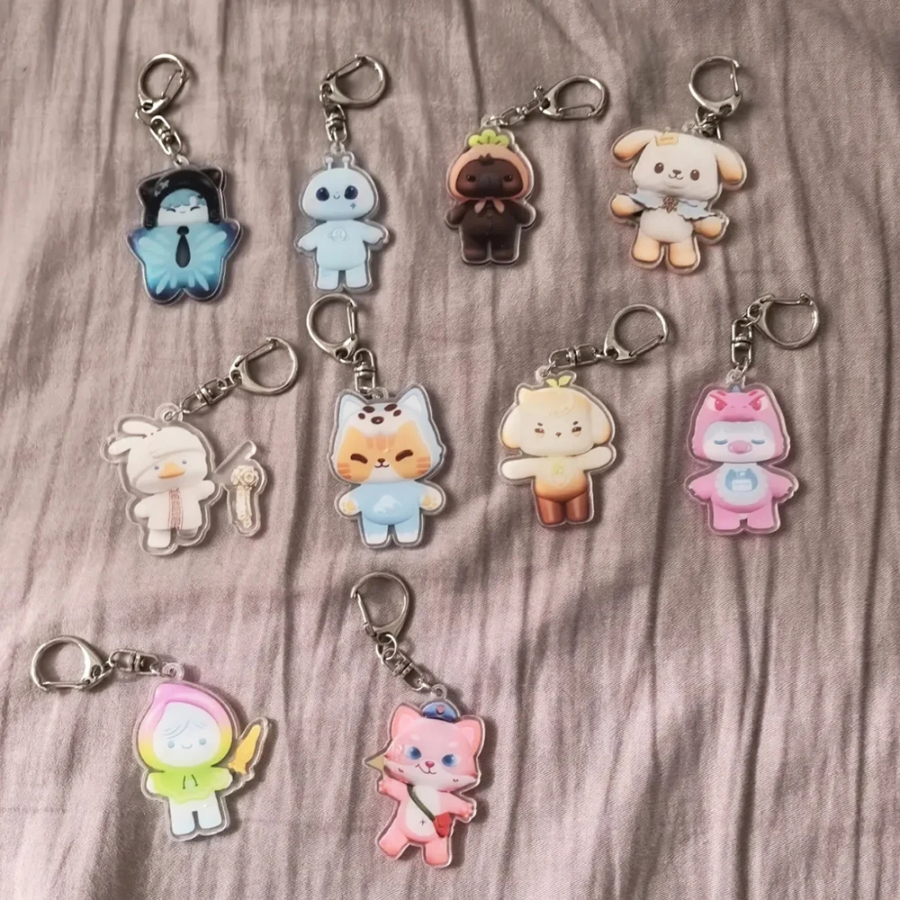 GMMTV TeeTeePor KengNamping Cosplay Keychain Q Version Animal Acrylic Pendant Couple Fans Backpack Keyring Jewelry Accessories