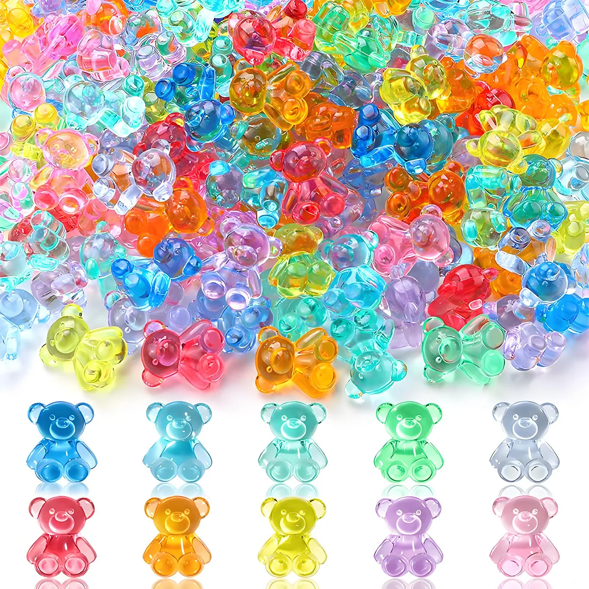 20/50pcs Cute Mini Resin Bears Miniature Bear Tiny Animals Figures for DIY Fairy Garden Vase Filler Glass Container Decor