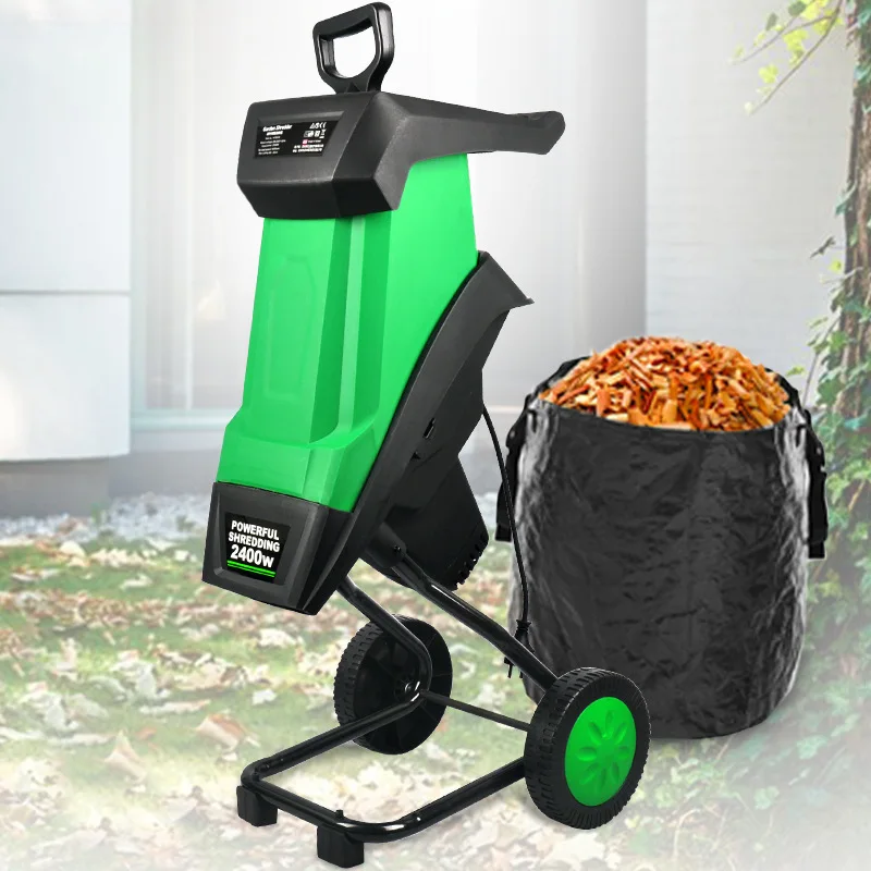 FP2400W Multifunctional Shredder of Branches of Leaves Wood Crusher Electric Wood Shredder Electric Crusher Garden Tool