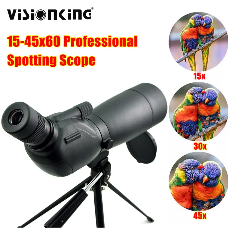 

Visionking HD 15-45x60 Spotting Scope Powerful Long Eye Relief Bak4 FMC Optic Sight Monocular Telescope For Camping Shooting