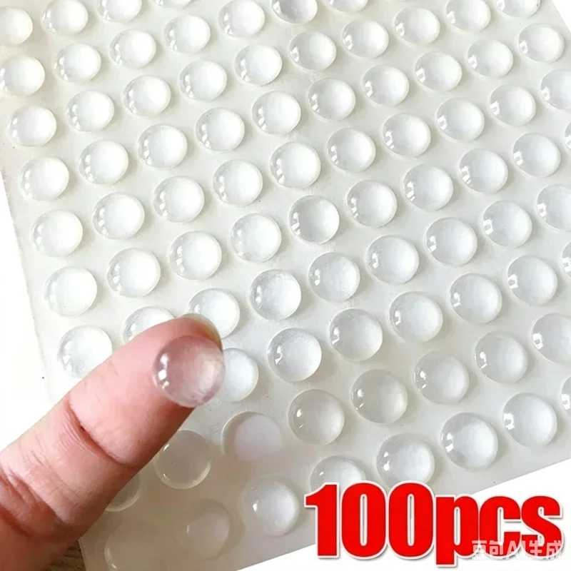100Pcs Self Adhesive Door Stopper Rubber Damper Buffer Cabinet Bumpers Silicone Furniture Pads Cushion Protective Pads