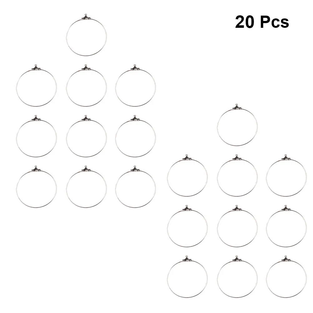 

20pcs Electroplated Earring Components 40Mm Silver Copper Diy Jewelry Making Supplies For Women Handcraft Ear Clips