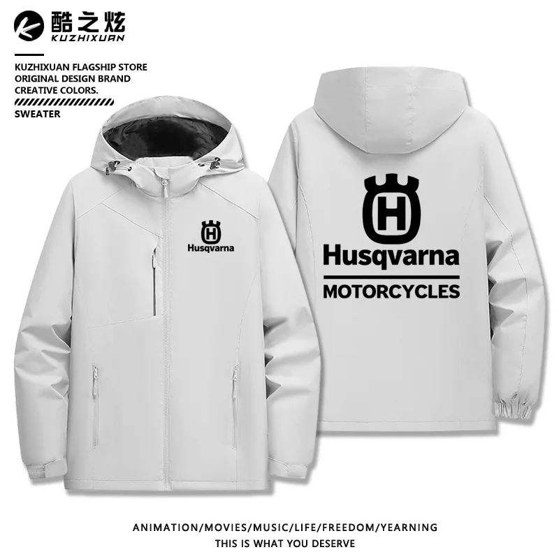 Husqvarna Motorcycle Team Fleece Lined Jacket Riding Gear Autumn Winter Men's Clothing Motorcycle Riding Coat Windproof Outer...