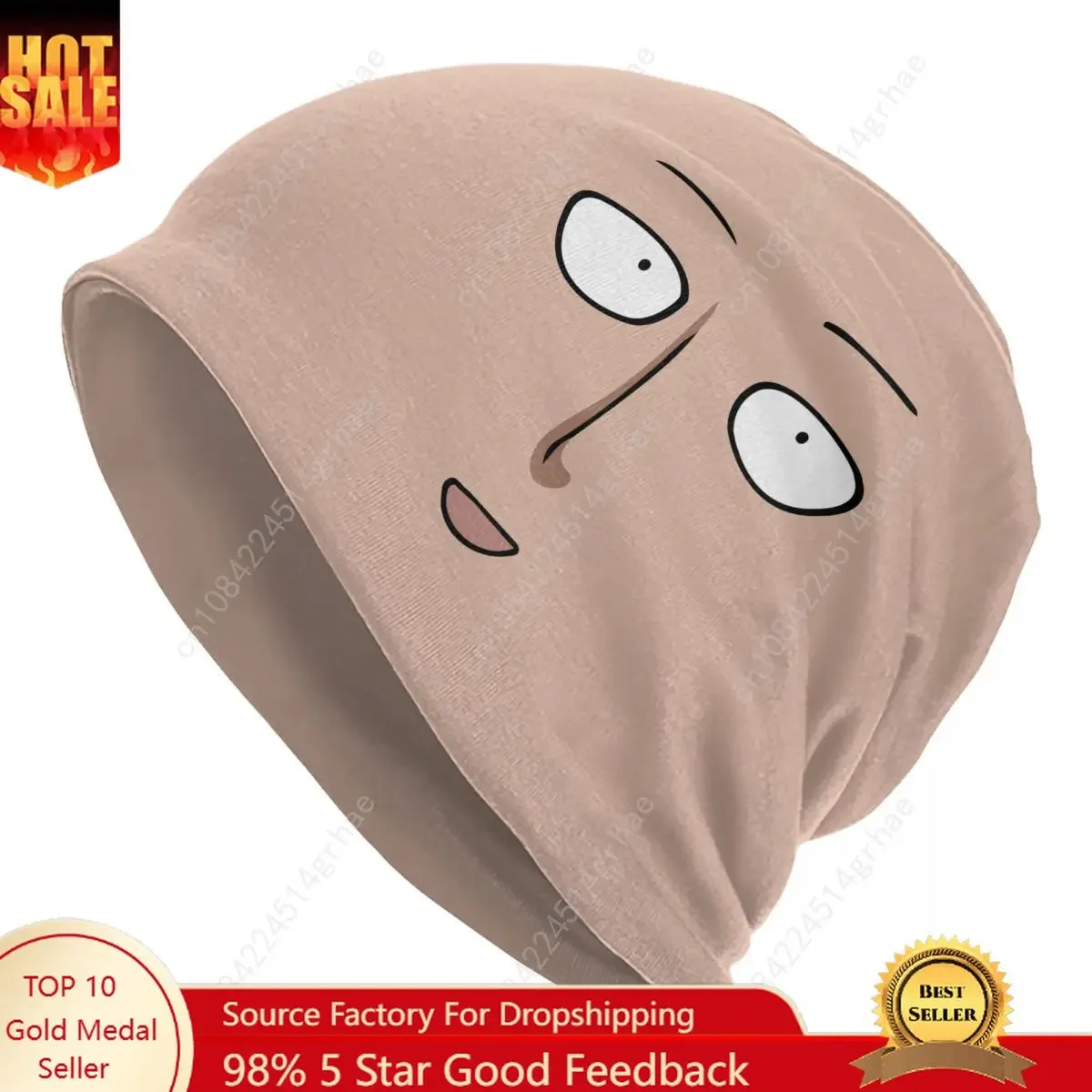 

One Punch Man Saitama Bonnet Hat Hip Hop Outdoor Funny Face Skullies Beanies Hats Unisex Warm Thermal Elastic Cap