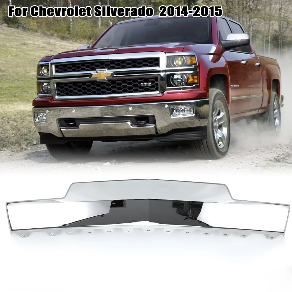 

Front Bumper Skid Plate for Chevrolet Silverado 1500 Truck 2014 2015 Replacement 22944882 Chrome Skid Plate Trim GM1087249C