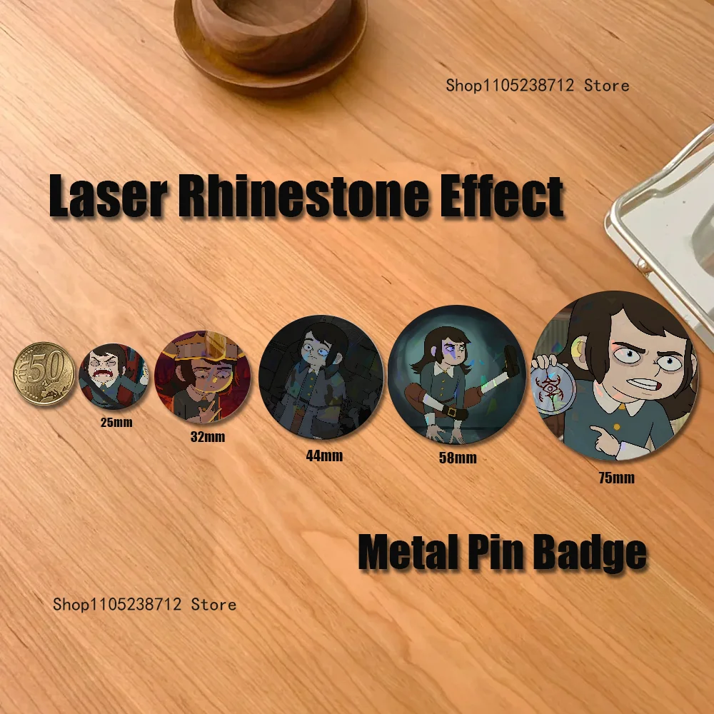 Abaddon H-HauntedS H-Hotel شارات زر مستدير الإبداعية دبوس بروش شارة حقيبة ديكور المشجعين جمع الأصدقاء الهدايا