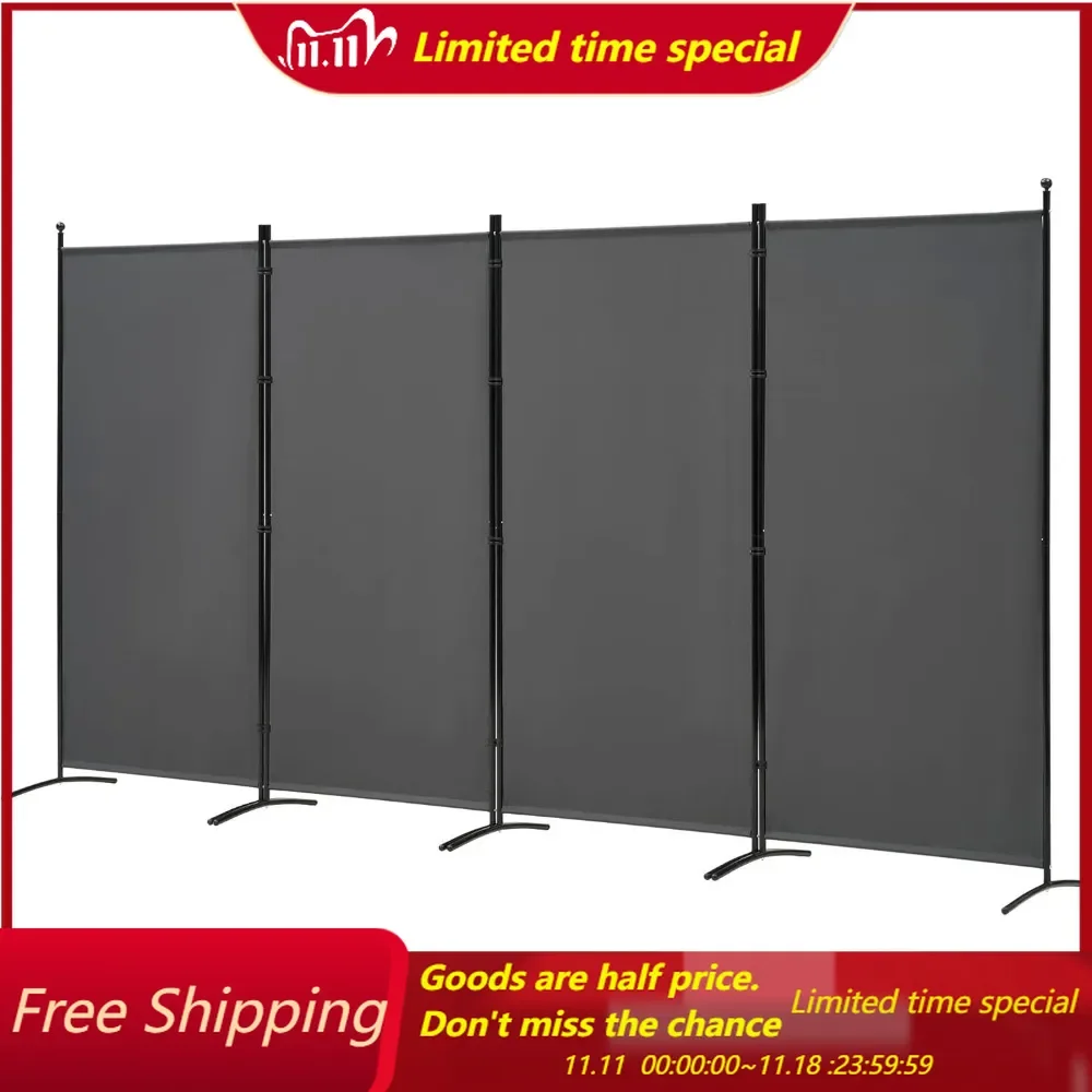 

Room Divider 4 Panel Folding Partition Privacy Screens, Freestanding Fabric Room Panel Portable Room Partition Wall Dividers