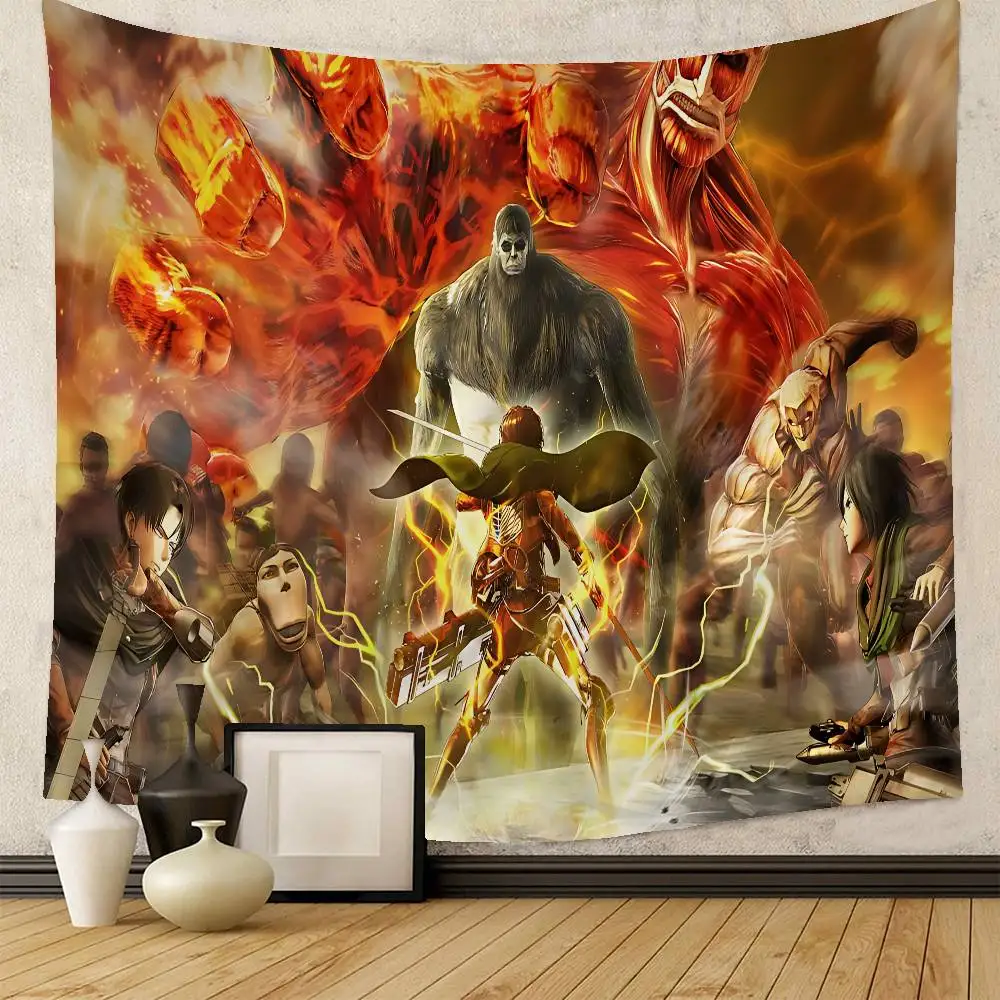 A-Attack On Titan Anmie Colorful Tapestry Wall Hanging Bohemian Wall Tapestries Mandala Wall Art Decor