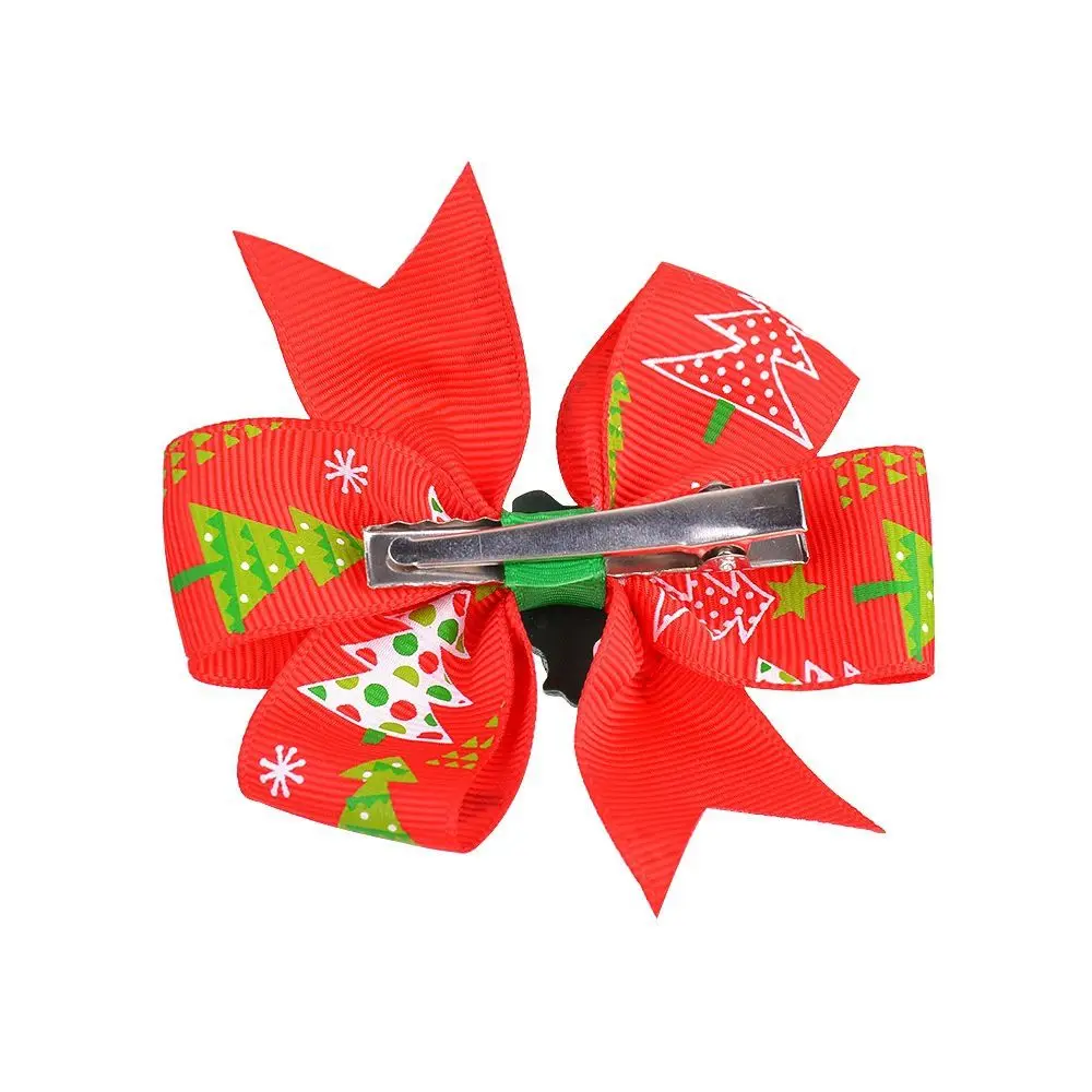 Variety Styles Boutique Hairgrips Barrettes Christmas Hair Bow With Clip For Kids Girls Printed Hair Clip