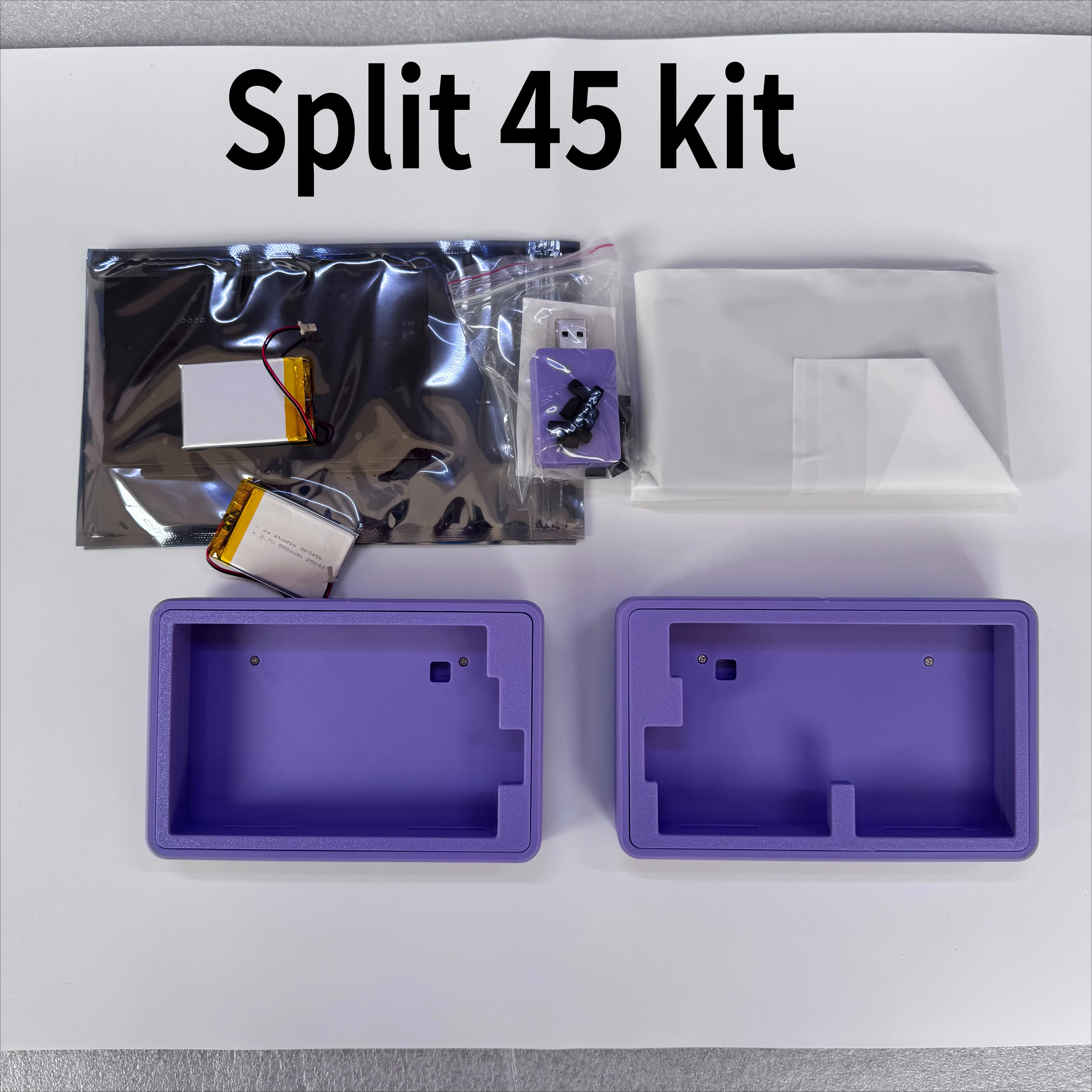 ชุดคีย์บอร์ด Split45 รูปแบบกะทัดรัดพิเศษ พร้อมเคสพิมพ์ FDM คีย์บอร์ดไร้สาย 2.4G โหมดเดียว คีย์บอร์ดกลไกขนาดเล็ก ออกแบบตามหลักสรีรศาสตร์ VIAL