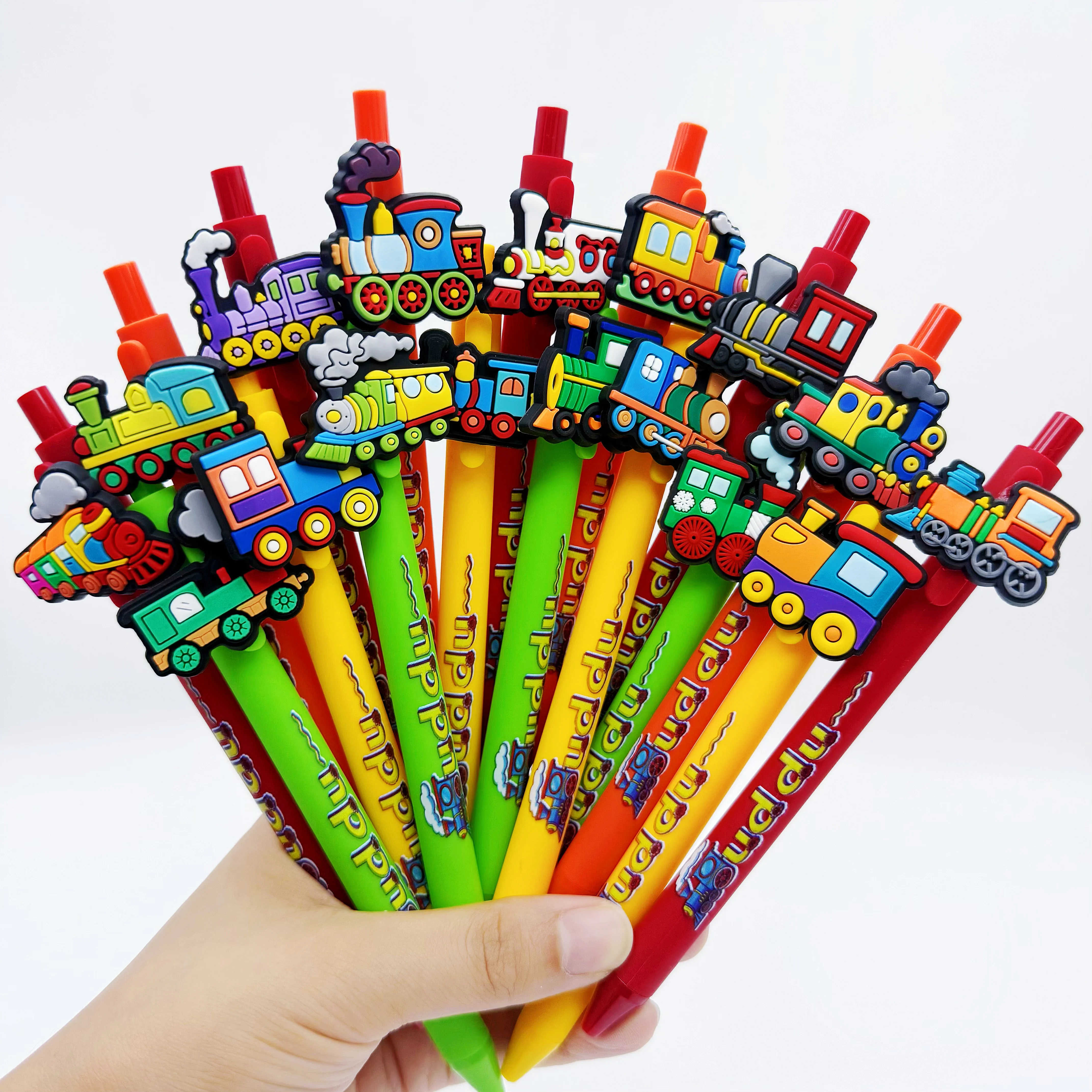 

8 шт./17 шт., маленькая шариковая ручка для укладки поезда, цветная ручка для письма с поездом, ручка для подписи, ежедневные канцелярские принадлежности для офиса и обучения
