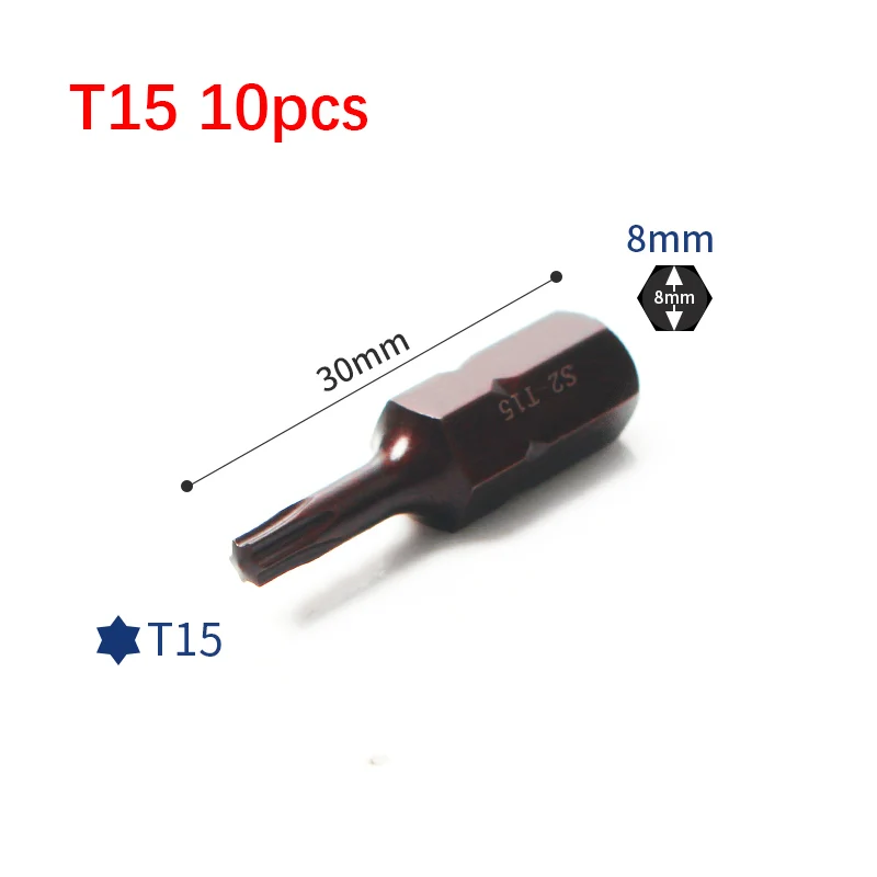 Imagem -03 - Short Magnetic Multi-purpose Hex Chave de Fenda Bits Heavy Duty Impacto Torx T20 T25 T27 T30 T40 T45 T50 T55 16 mm Peças 10