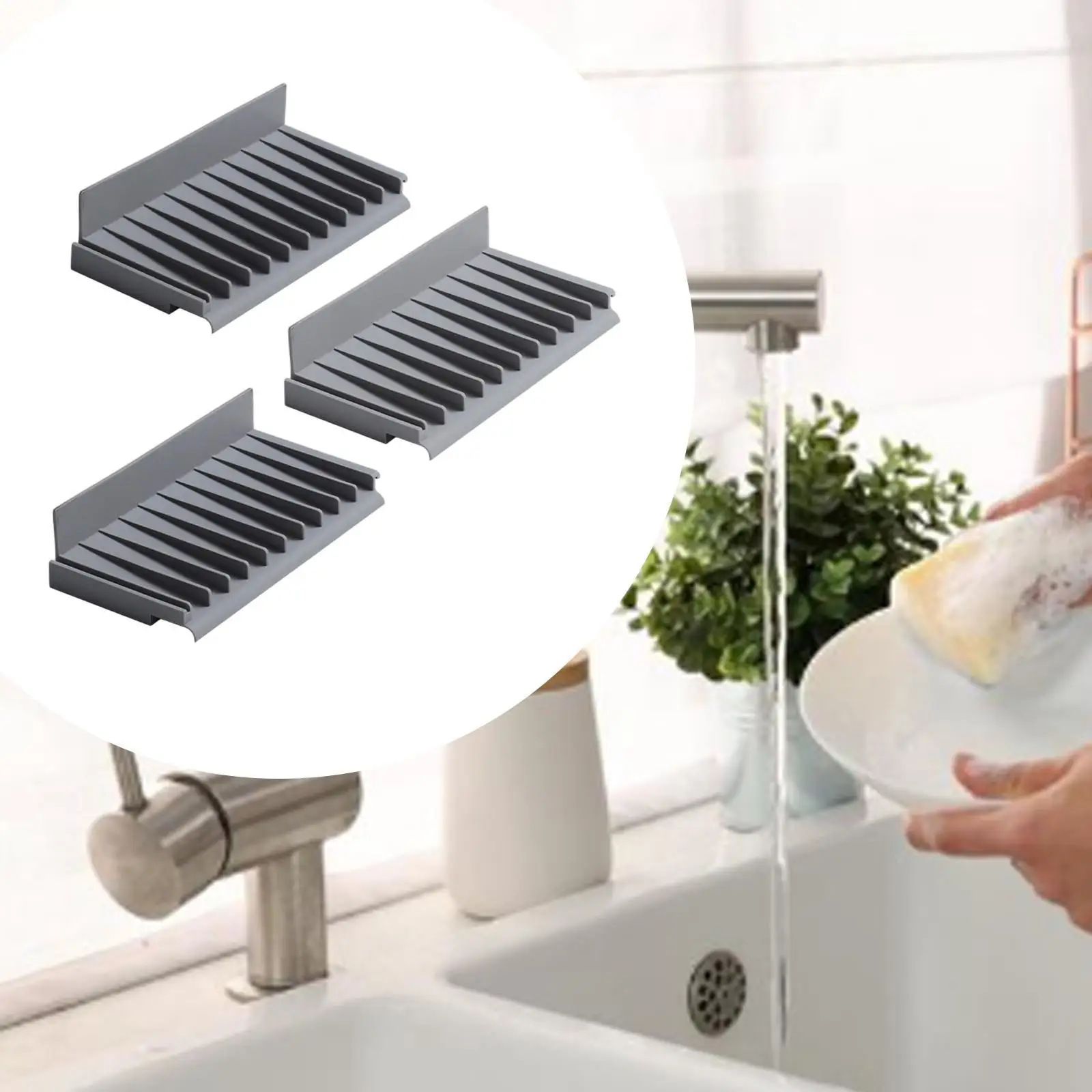 Silicone Sink Splash Guard Mat Countertop Versatile Anti Slip Sink Drain Pad