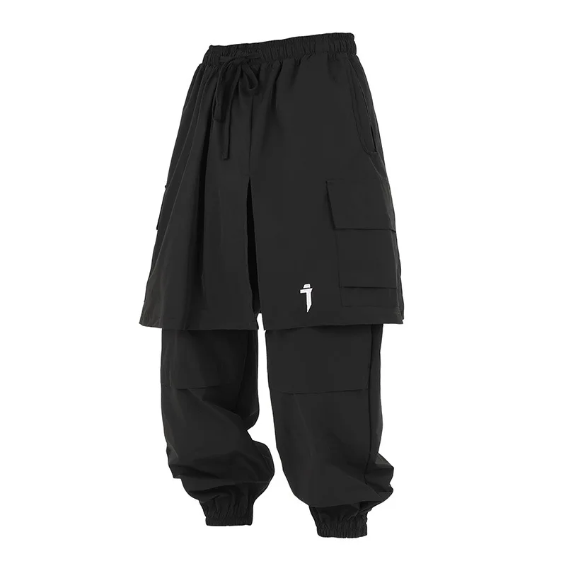 11 BYBB'S DARK سراويل وظيفية للرجال 2025 ربيعية تكتيكية مزيفة من قطعتين سراويل ركض للرجال ملابس هيب هوب ملابس الشارع الشهير