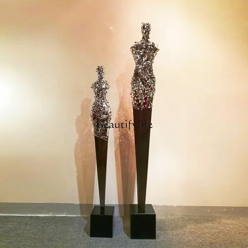 02 ls 18Hotel lobby human sculpture modern simple abstract handicraft decorative floor ornament