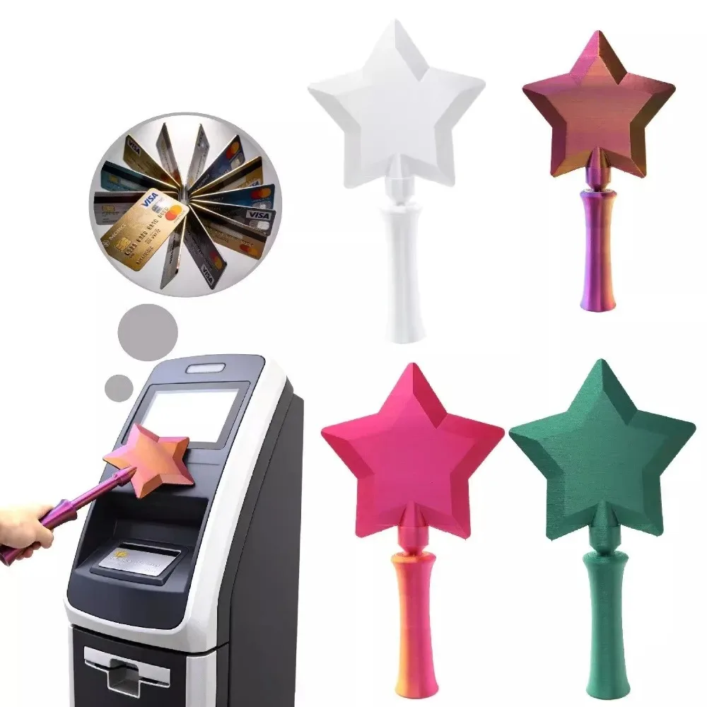 3D Printed Star Wand Holder Portable Tap To Pay Bracket Creative Mini Figurine Lightweight Card Storage For Desk Home Decoration view 4