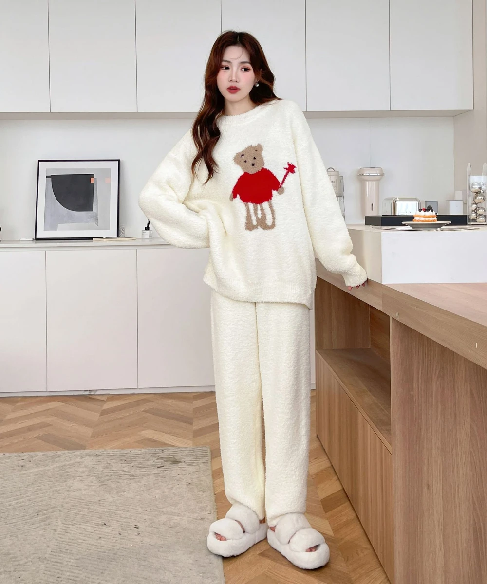 

2024 New Winter Fashionable Casual Home Clothing, Casual and Simple, Can Be Worn Externally, Thick and Warm in Winter