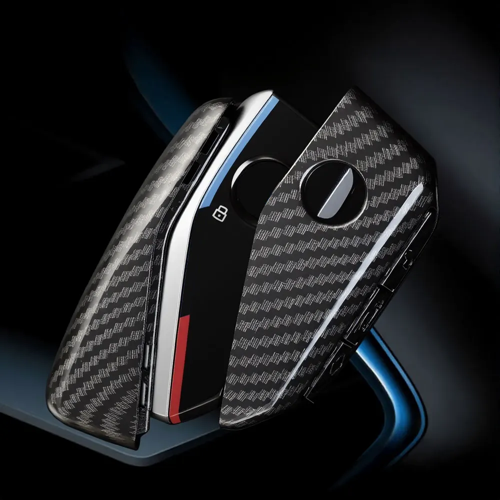 الكربون ABS حالة لسيارات BMW 7 سلسلة X7 I7 IX 740LI الكانتارا سيارة مفتاح بعيد غطاء شل الملحقات #5