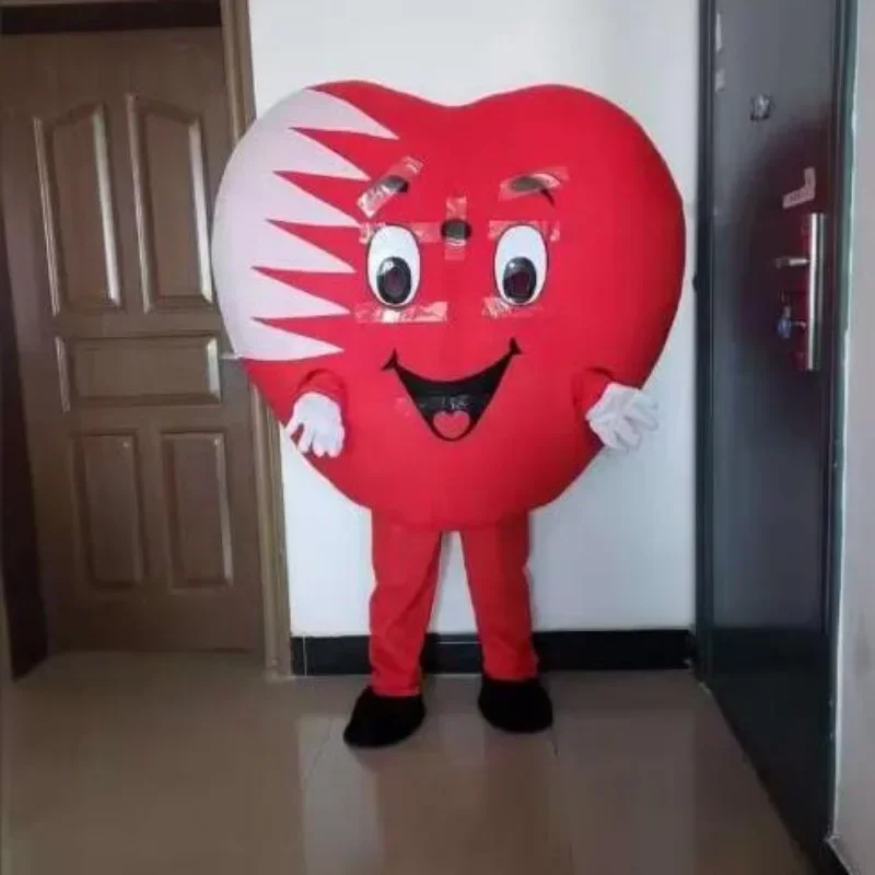 

Disney Red Heart Love Mascot Costume Cartoon Walking Outfits Promotion Props Halloween Carnival Cosplay Party Props Accessory