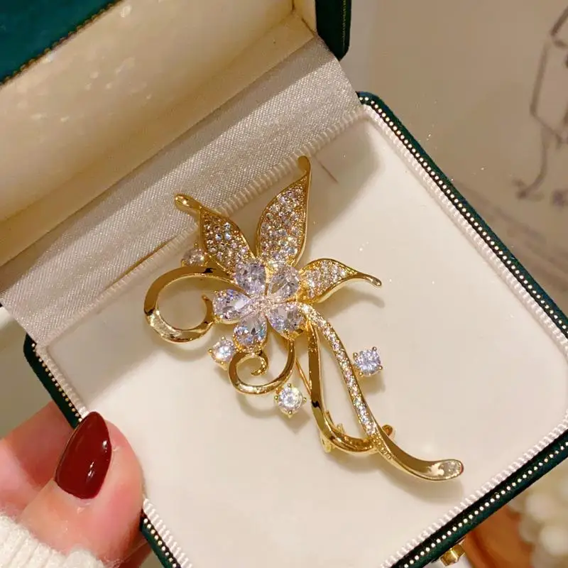 أزياء حجر الراين بوهينيا زهرة دبابيس للنساء الملابس معطف مجوهرات اكسسوارات الهدايا #3