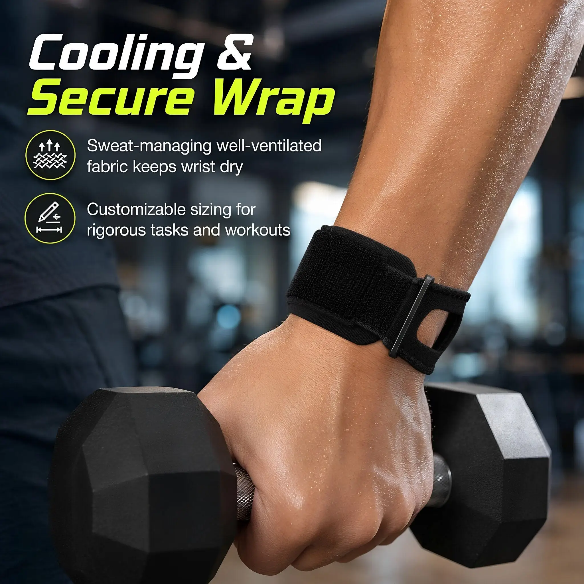 Funda elástica negra para reloj inteligente, protector de parachoques a prueba de golpes, transpirable, que absorbe la humedad y tiene correa ajustable para hacer ejercicio.