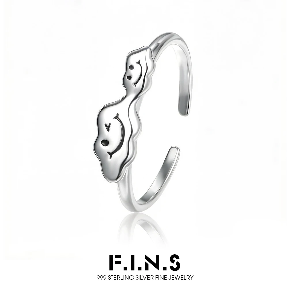 

Кольцо F.I.N.S Chic S999 из стерлингового серебра с изображением облака, женское модное мультяшное регулируемое кольцо на указательный или средний палец, изысканные ювелирные украшения и аксессуары
