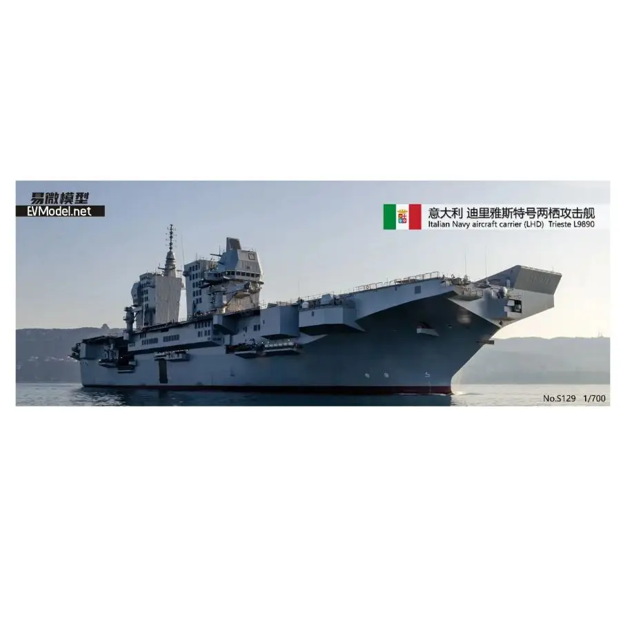EVModel S129 1/700 Italian Navy Aircraft Carrier(LHD)Trieste L9890-NEW Model kit