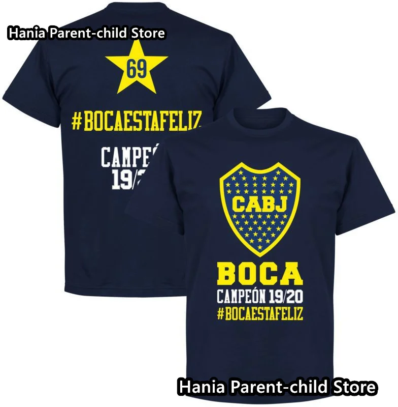 Argentina Boca estate 3D Prited bambini e uomini manica corta CABJ Jersey Fan commemorative top t shirt girocollo bambini magliette