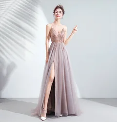 Z18 Toast dress 2024 new pink dinner dress annual meeting catwalk