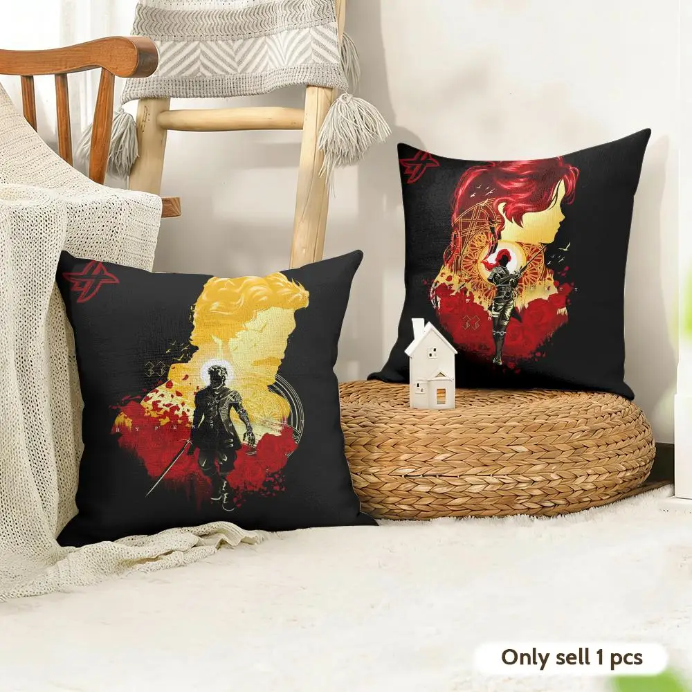 C-clair Obscur Expedition 33 Cushion Cover Natural Linen Pillow Cover Double-Sided Print Cushion Cover for Sofa Home Decor