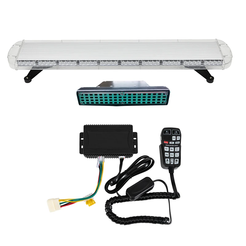 Transparent Shell 47inch  Amber Light bar for Emergency Ambulance Fire Security Inbulit Speaker Red Blue  Led Warning Light bar