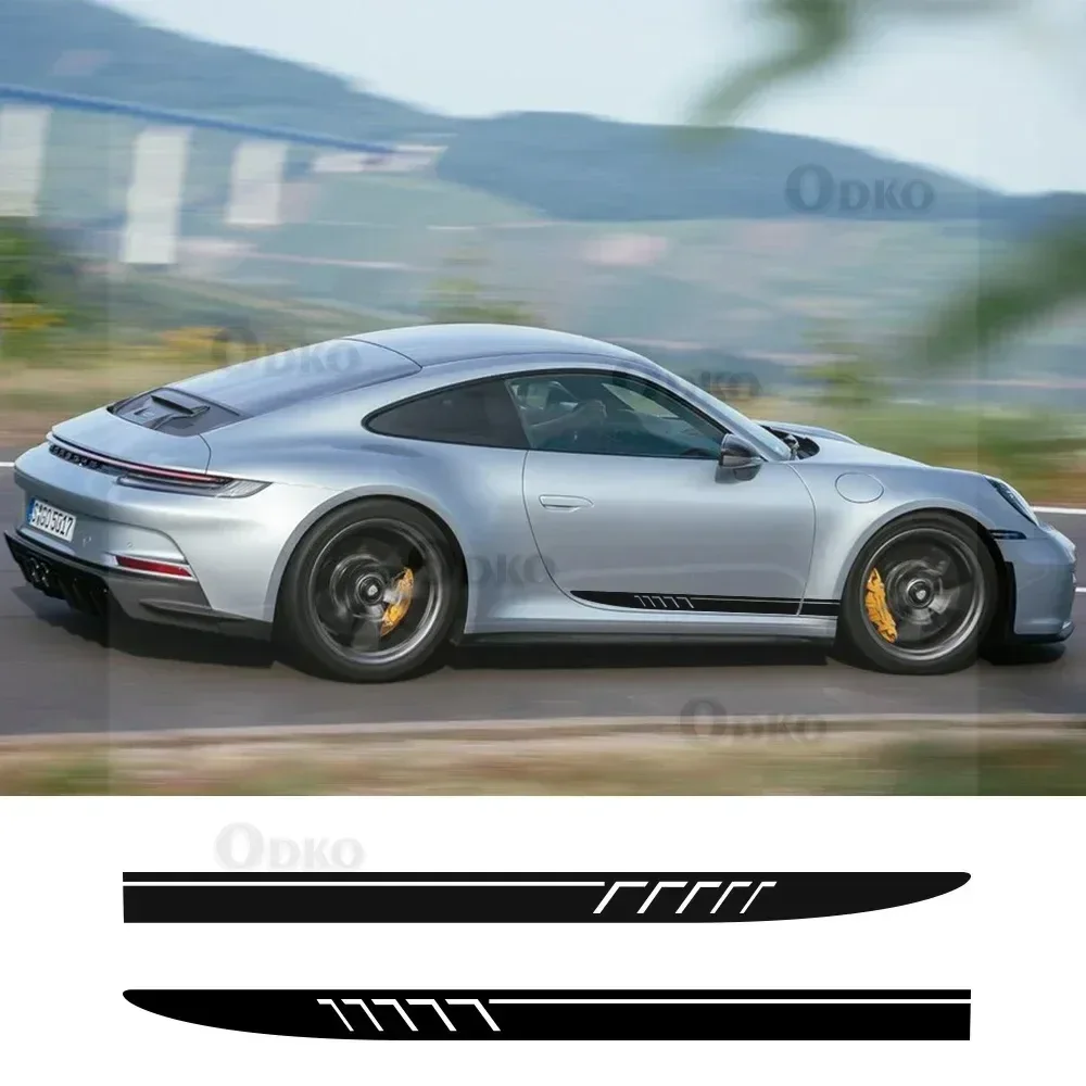

Door Side Stickers for PORSCHE 911 Car Styling Accessories Car Side Skirt Body Under Strips Decal Stickers Vinyl