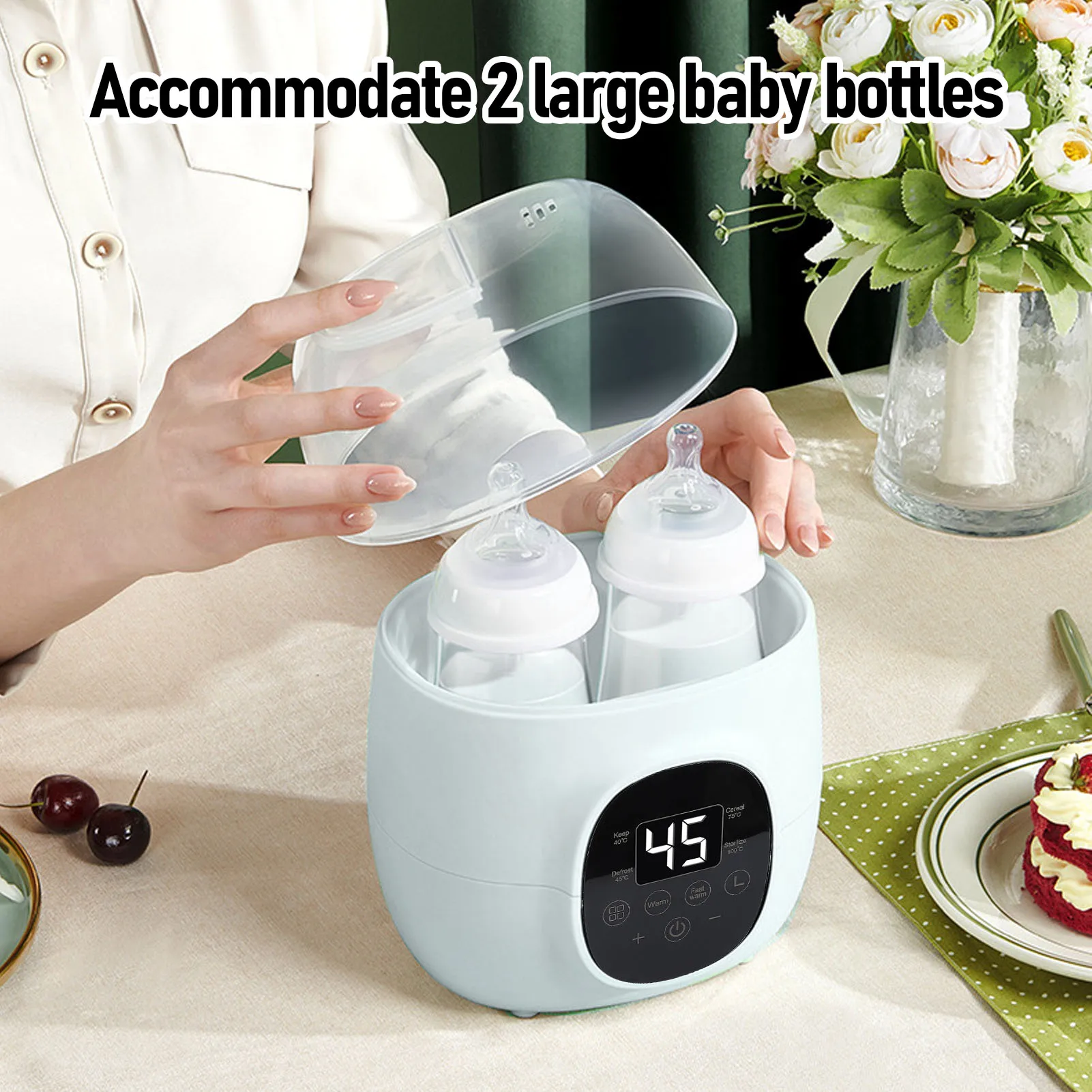 زجاجة أطفال أكثر دفئا 200 واط PP متعددة الوظائف تسخين سريع أغذية الأطفال جهاز تسخين الحليب مع تذويب لحليب الأم جميع أحجام الزجاجات