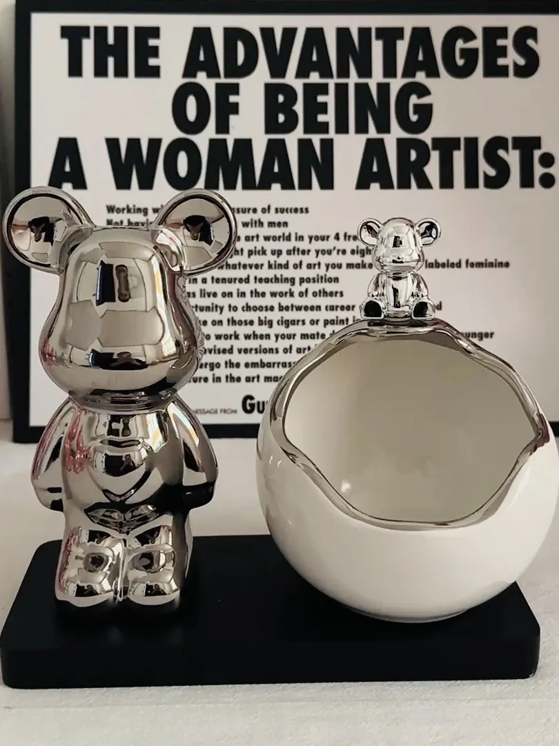 

Modern High-End Violent Bear Storage Ball Home Entrance l Key Storage Decorative Ornaments Living Room Tabletop Organizer