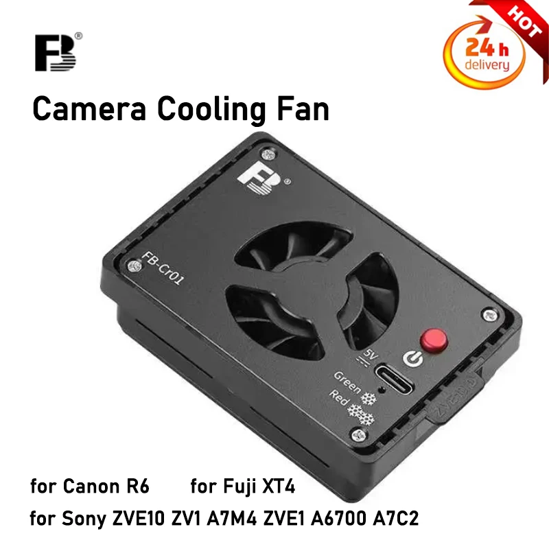 

FB Cr01 Camera Cooling System Heat Sink Cooling Fan For Sony A6700/A7C2/ZVE10/ZV1/A7M4/ZVE1 Canon R6 FUJIFILM XT4 Camera