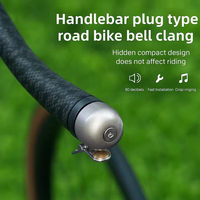 ROCKBROS Aluminum Alloy Bike Bell Handlebar Plug Type 80dB Super Loud Safety Alarm Crisp Ringing Horn Cycling Accessories 자전거용품