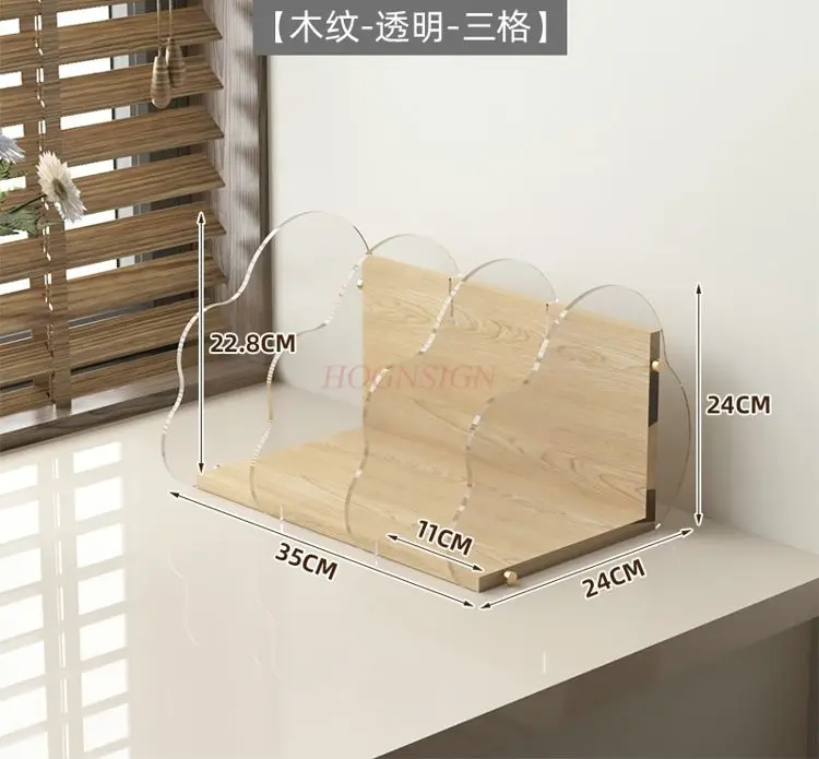 

1pcs Desktop comic book storage rack acrylic creative cloud small bookshelf book stand file sorting rack