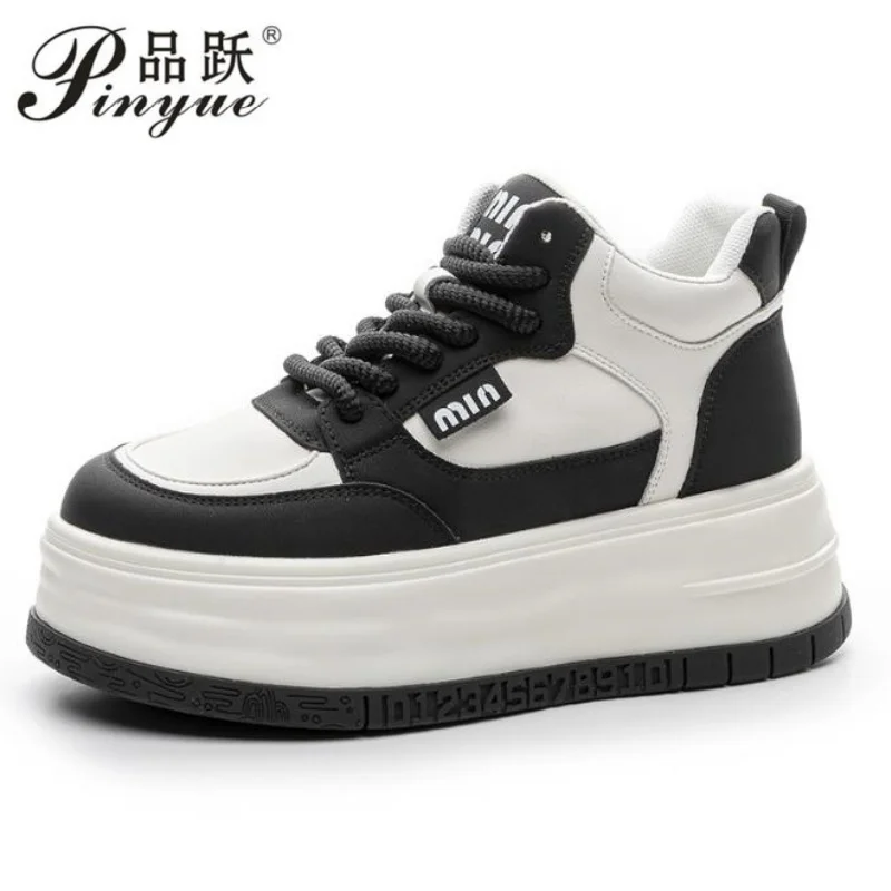 

Дышащие кроссовки из натуральной кожи на скрытом каблуке 7 см, весенне-осенние туфли для скейтбординга, вулканизированная обувь на танкетке на платформе, размер 32-40