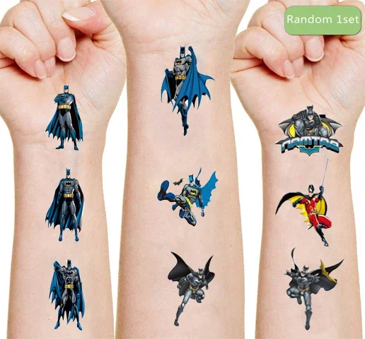 Zufällige 1 stücke DC Anime Figur Batman Superman Superheld Tattoo Aufkleber Dekoration wasserdichte dauerhafte Kinderspiel zeug Geburtstags geschenke